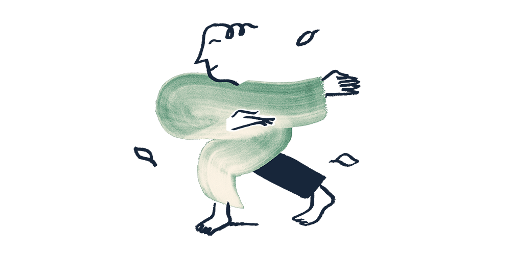 An illustration of a man doing tai chi