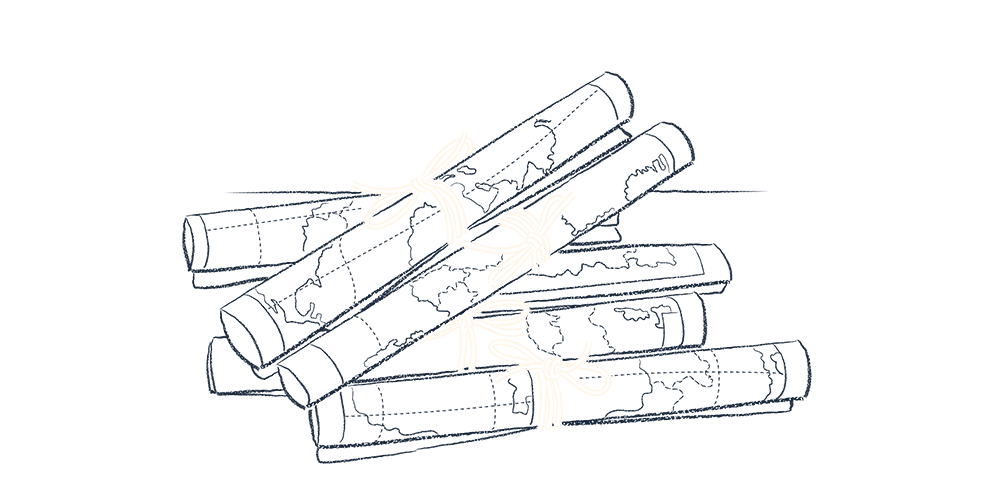 An illustration of pile of maps