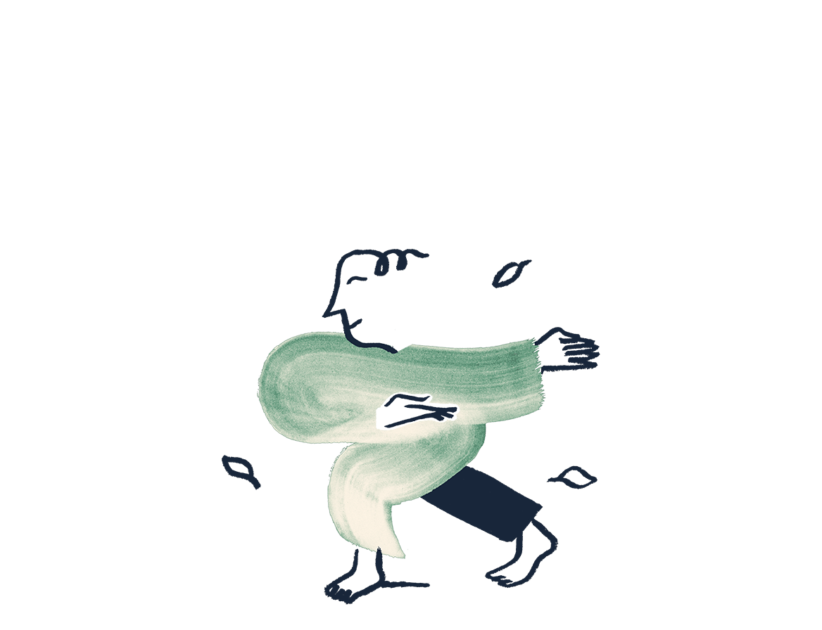 An illustration of a man doing tai chi