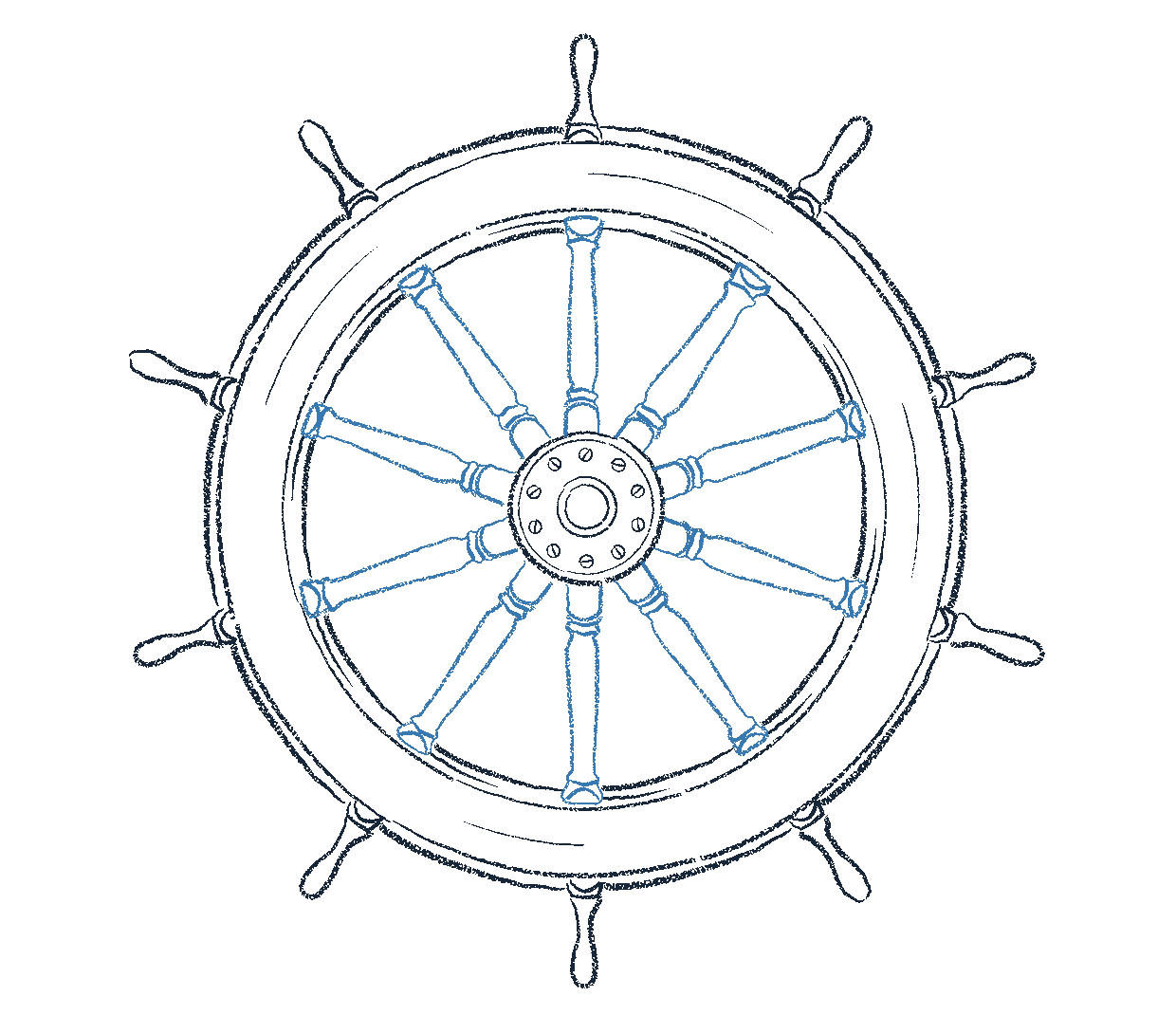 Illustration of a ship's wheel